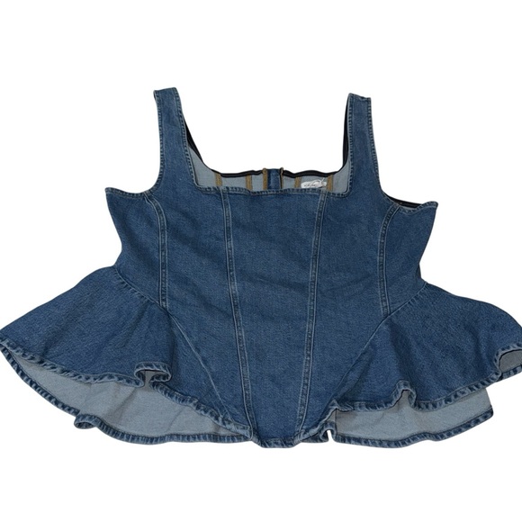 Good American Denim Peplum Corset Top – Size 2XL (NWT 2026 Sample) - Picture 1 of 5